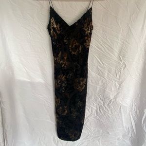 Black floral slip dress